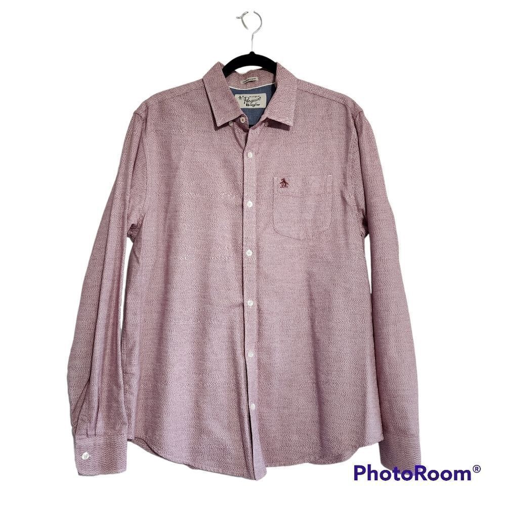 Original Penguin heritage slim fit red button down